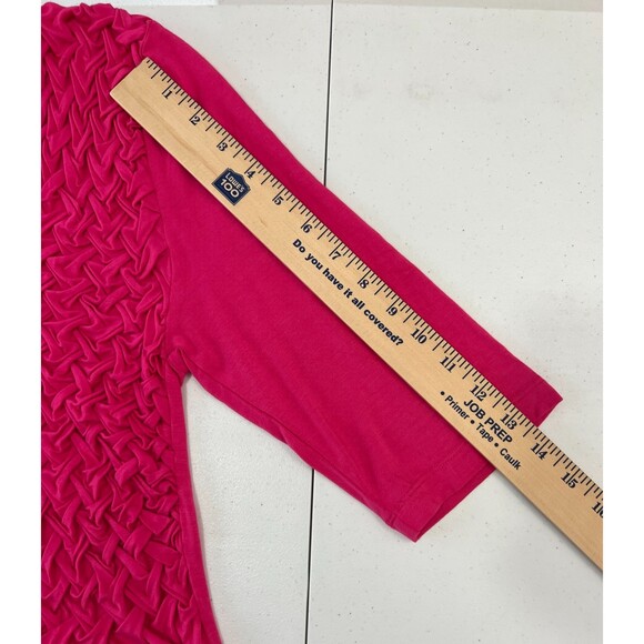 Soft Surroundings Women's Corbeille Tunic Top Pink Basketweave Smocking Size L - Picture 6 of 8
